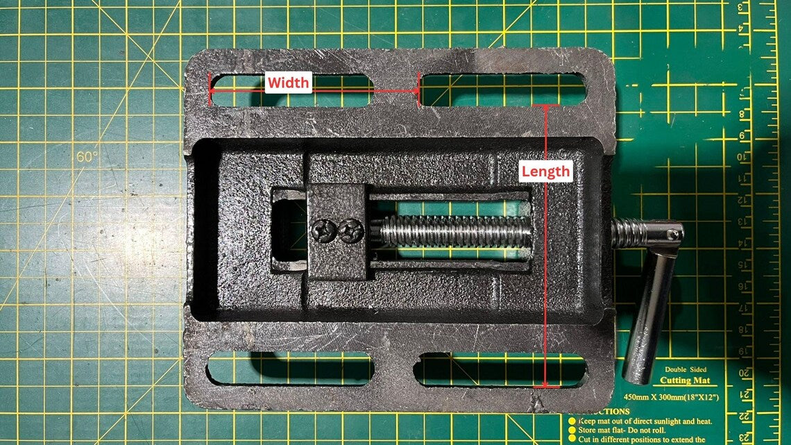 Drill Vise dimension details photo