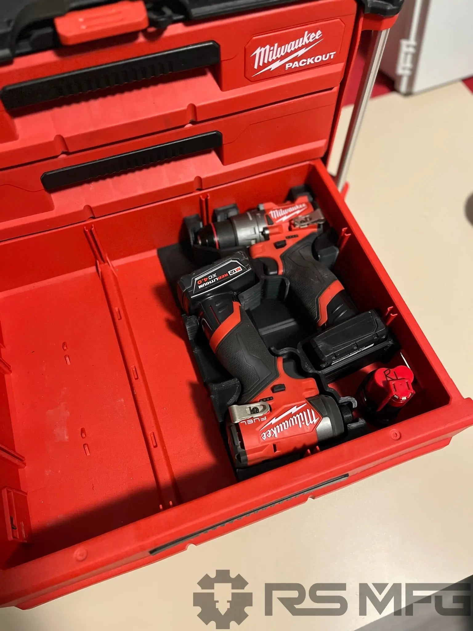 M12 Milwaukee - Drill & Impact (Gen 3) Packout Organizer - 3 Drawer Only - Ry-Spec Fabrication