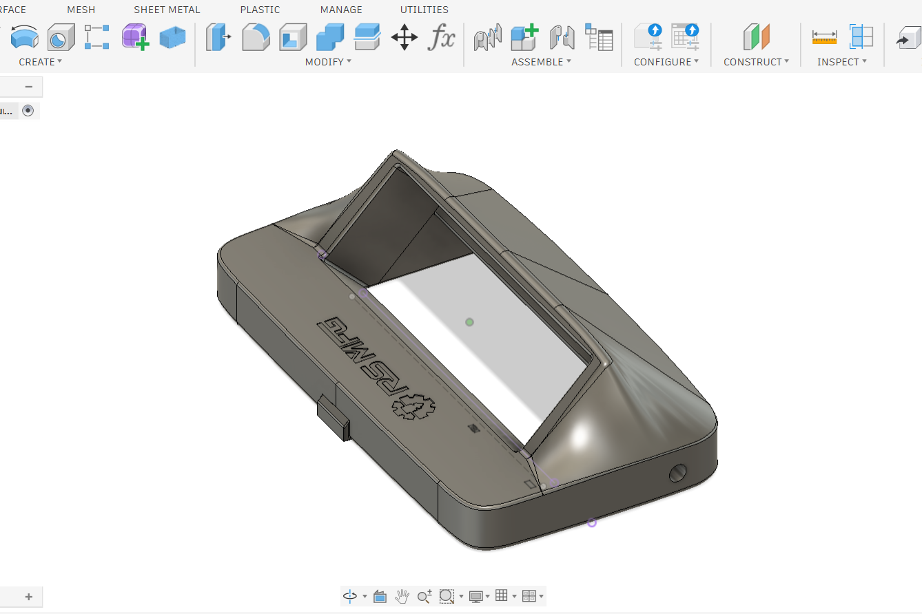 3D model of a device on a computer screen with software interface